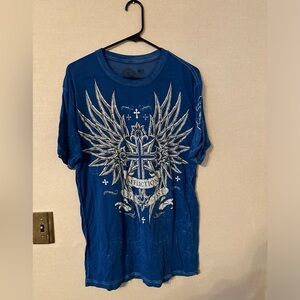 Affliction royal blue shirt size M